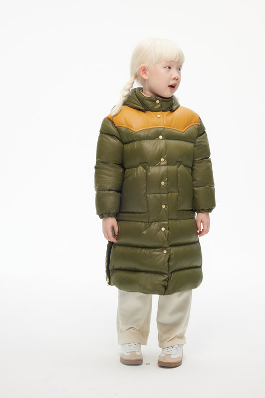 【Pre-order】HyperPuff™ Glossy - Long Puffer Jacket in Forest Olive