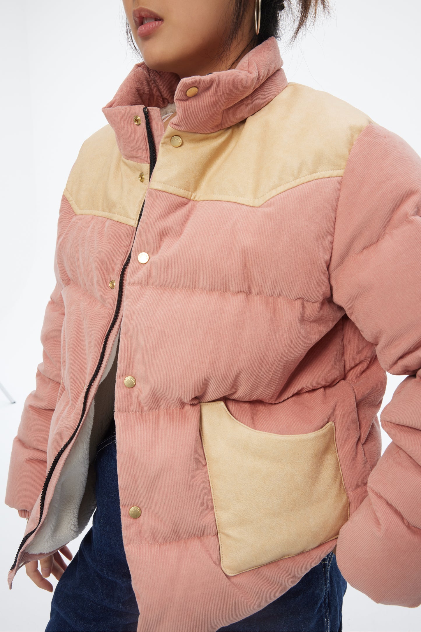 【Pre-order】HyperPuff™ Plush Curdoroy - Short Puffer Jacket in Rose Dust